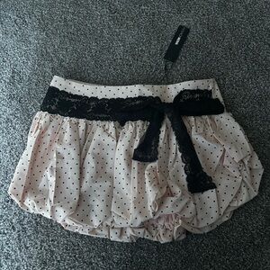 Fashion Nova Pink Polka Dot Mini Skirt